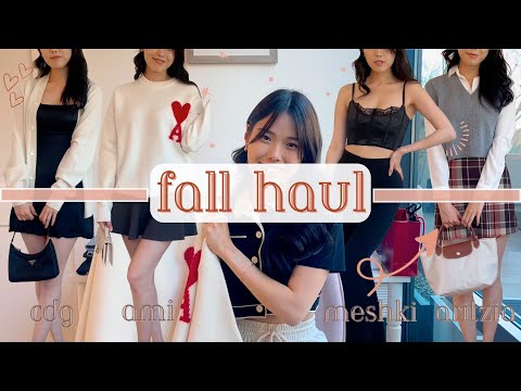 FALL OUTFIT IDEAS 🍂🧡 fall clothing haul + lookbook! CDG, Ami Paris, Aritzia, Meshki!