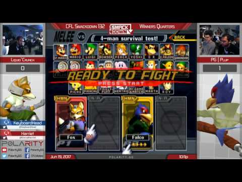 CFL Smackdown 132 Melee - Liquid`Crunch (Fox) vs PG Plup (Falco) - Winners Quarters
