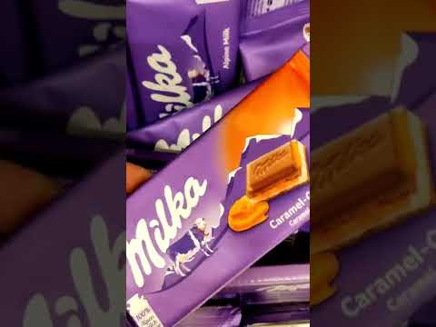 MILKA CARAMEL CREME CHOCOLATE🍫#shorts #chocolate #caramel #milka #sweet #asmr #candy #food #yummy
