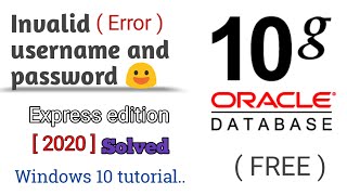 Invalid username and password error | solved | Oracle error🔥