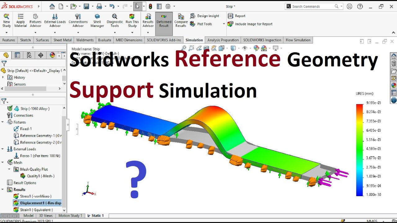 SolidWorks Reference Geometry Support Simulation | Comprehensive Tutorial