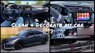 Clean & Decorate my Car with me! 🚙💎 2019 Honda Civic EX
