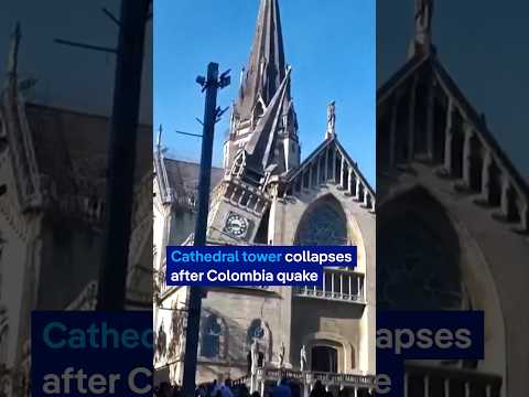 Historic church tower falls during Colombia earthquake | DW News