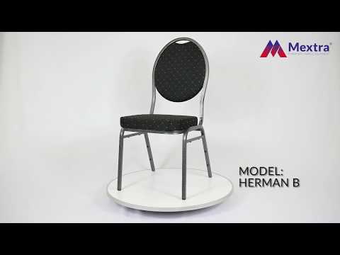 Chaise de banquet et de réception Herman Noir - structure en acier robuste, empilable jusqu'à 19 chaises_5