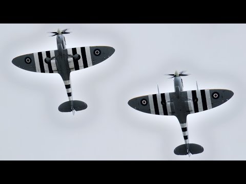Spitfire Mk IX Pair Display at Duxfords D-Day 75 Air Show