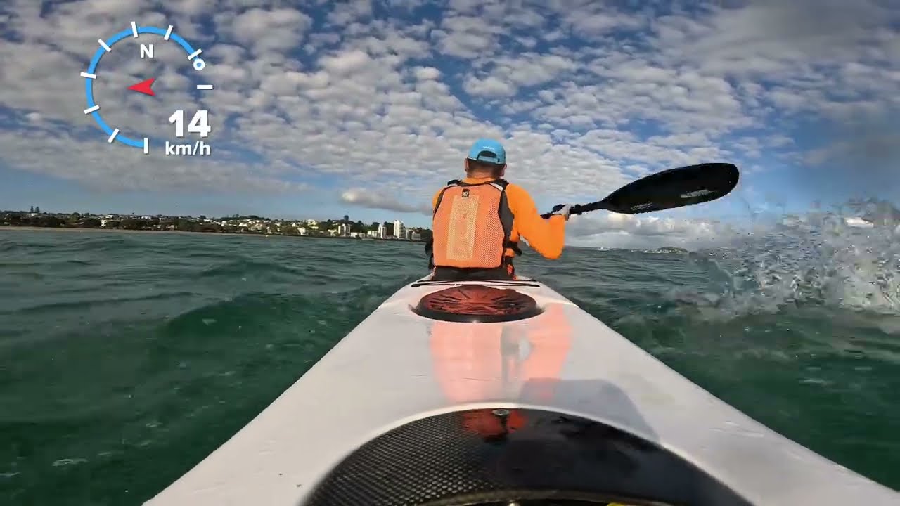 Surfski session with ocean swimmers