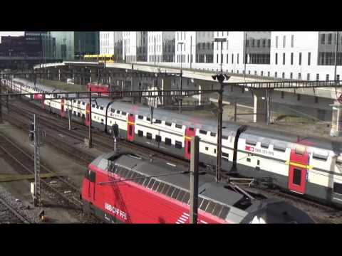 Basel SBB Gleisvorfeld mit S-Bahn, TGV, IC und Rangierverkehr