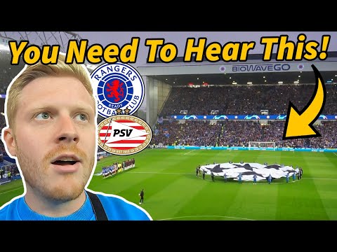 DEAFENING ROAR DURING CHAMPIONS LEAGUE THEME AT IBROX - Rangers 2-2 PSV, UEFA Champions League