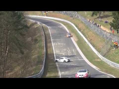 VLN Crash 29.3.14 Nordschleife Toyota GT84, Auffahrunfall Opel Astra OPC