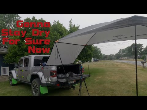 Shade during overlanding... YES PLEASE | Rightline Gear Truck Tailgating Canopy