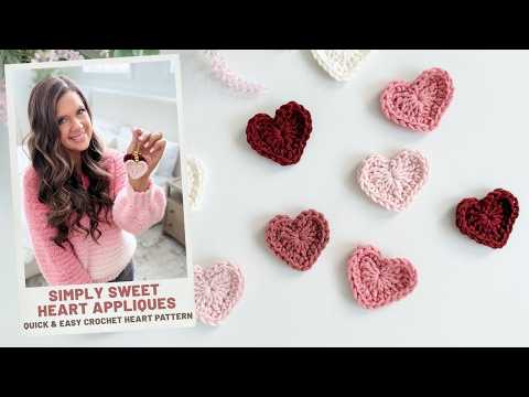Free Crochet Heart Applique Tutorial | Easy Valentine Project