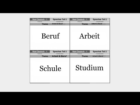 Goethe Zertifikat A1 Speaking Part 2: Start Deutsch A1 Oral 2: Arbeit + Beruf + Studium + Schule