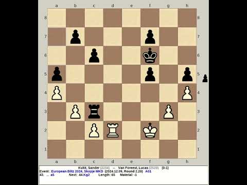 Kukk, Sander vs Van Foreest, Lucas | European Blitz Chess 2024, Skopje Macedonia
