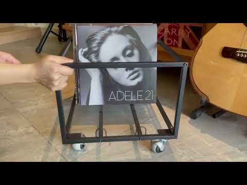 Vinyl Record Storage Holder on Wheels