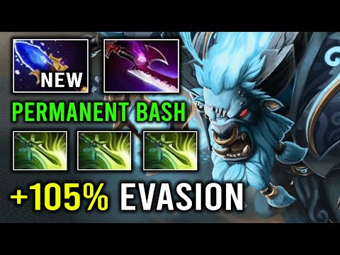 WTF +105% Evasion Triple Butterfly Max Attack Speed Permanent Bash Spirit Breaker Dota 2