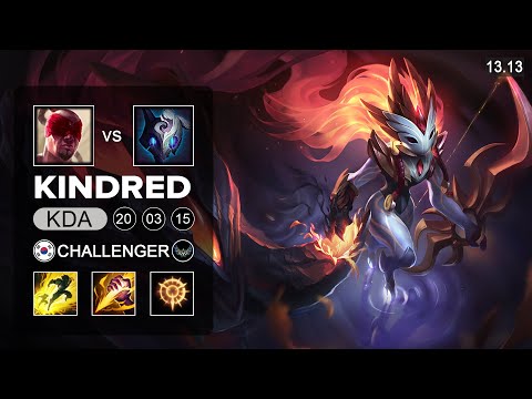 Kindred vs Lee Sin Jungle - KR Challenger - Patch 13.13 Season 13