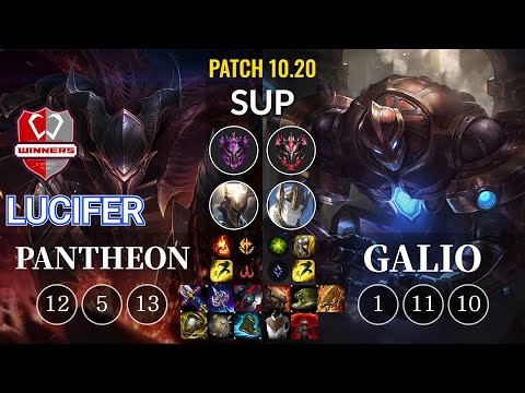 WNS Lucifer Pantheon vs Galio Sup - KR Patch 10.20