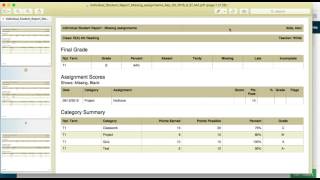Individual Student Reports   Missing assignments