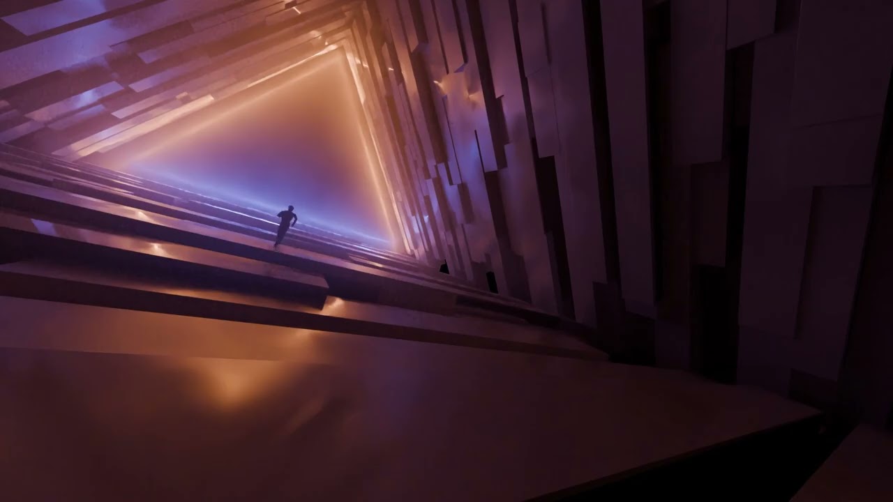 Sci-Fi Triangular Megastructure Corridor 3D Model