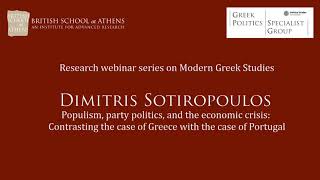 Dimitris Sotiropoulos, “Populism, party politics, and the economic crisis”