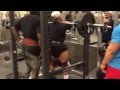 Sam Simon trains legs. Front squat drop set.