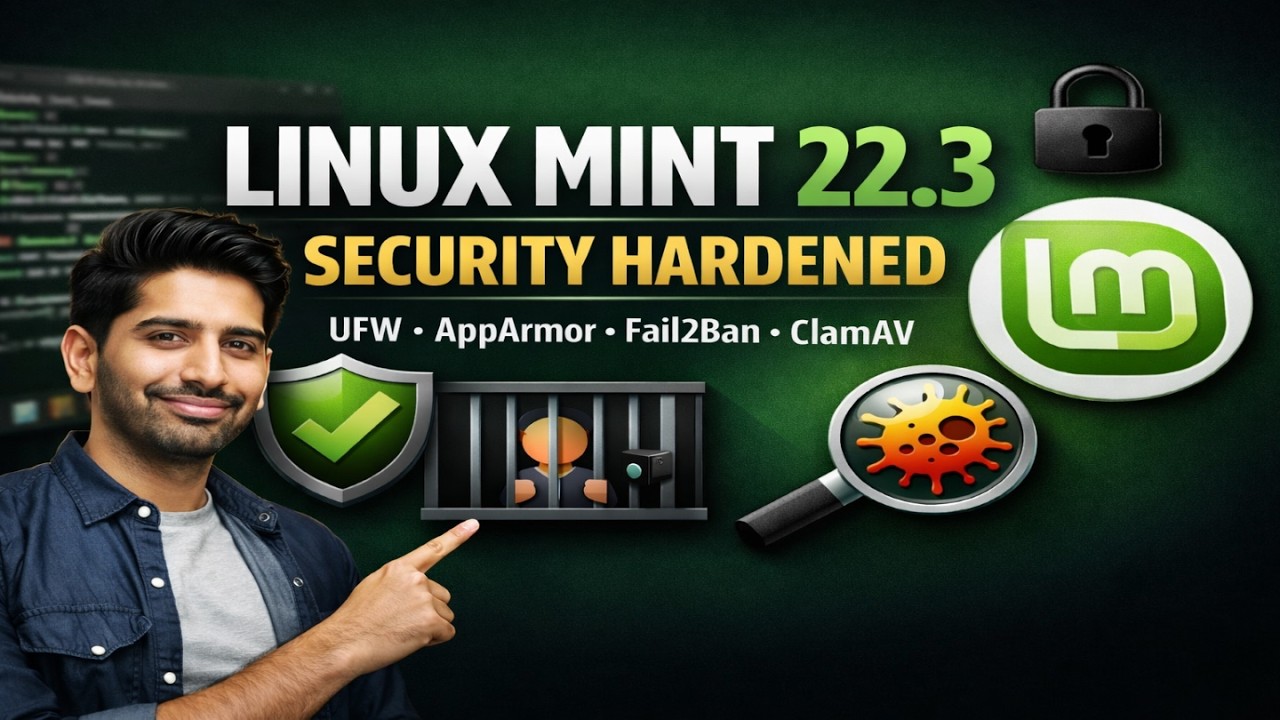 Linux Mint 22.3 Zena Hardening Guide: Firewall (UFW), AppArmor & System Protection with ClamAV