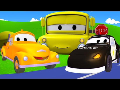 Tom der Abschleppwagen und Matt das Polizeiauto in Car City| Lastwagen Bau-Cartoon-Serie für Kinder
