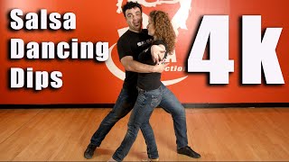 7 EASY steps for Effective SALSA dancing DIPS ( in 4k )