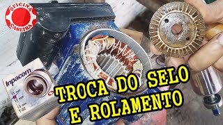 TROCA DO SELO E ROLAMENTO DE UMA BOMBA D'ÁGUA DE 1\2 HP