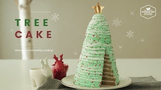 메리 크리스마스~♥ 트리 케이크 만들기🎄 녹차 라즈베리 생크림 케이크 : Christmas Tree cake Recipe - Cooking tree 쿠킹트리