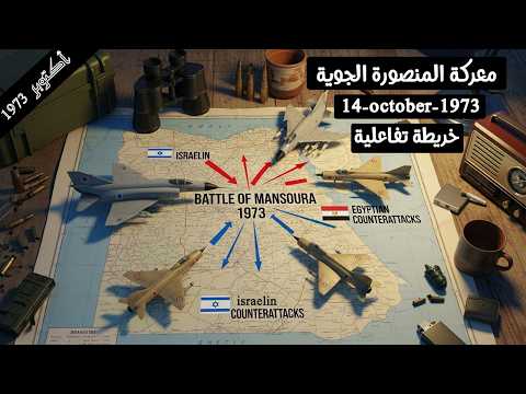 شرح معركة المنصورة الجوية 14 أكتوبر 1973 لأول مرة علي خريطة تفاعلية. الخريطة الوحيدة للمعركة حصريا