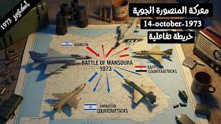 شرح معركة المنصورة الجوية 14 أكتوبر 1973 لأول مرة علي خريطة تفاعلية. الخريطة الوحيدة للمعركة حصريا