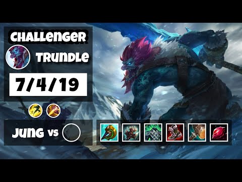 Trundle vs Lee Sin EU Challenger JUNGLE (7/4/19) - v11.16