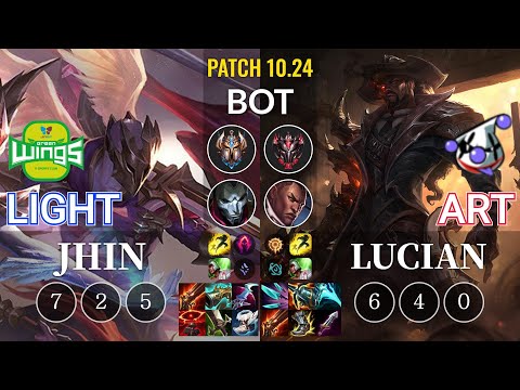 JAG Light Jhin vs RJ Art Lucian Bot - KR Patch 10.24