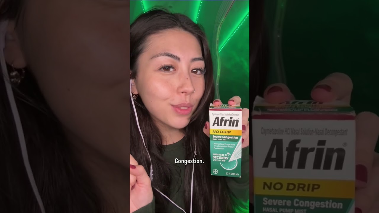 Ridiculously fast nasal congestion relief with Afrin No Drip Severe Congestion—eucalyptus fresh 🌿✨
