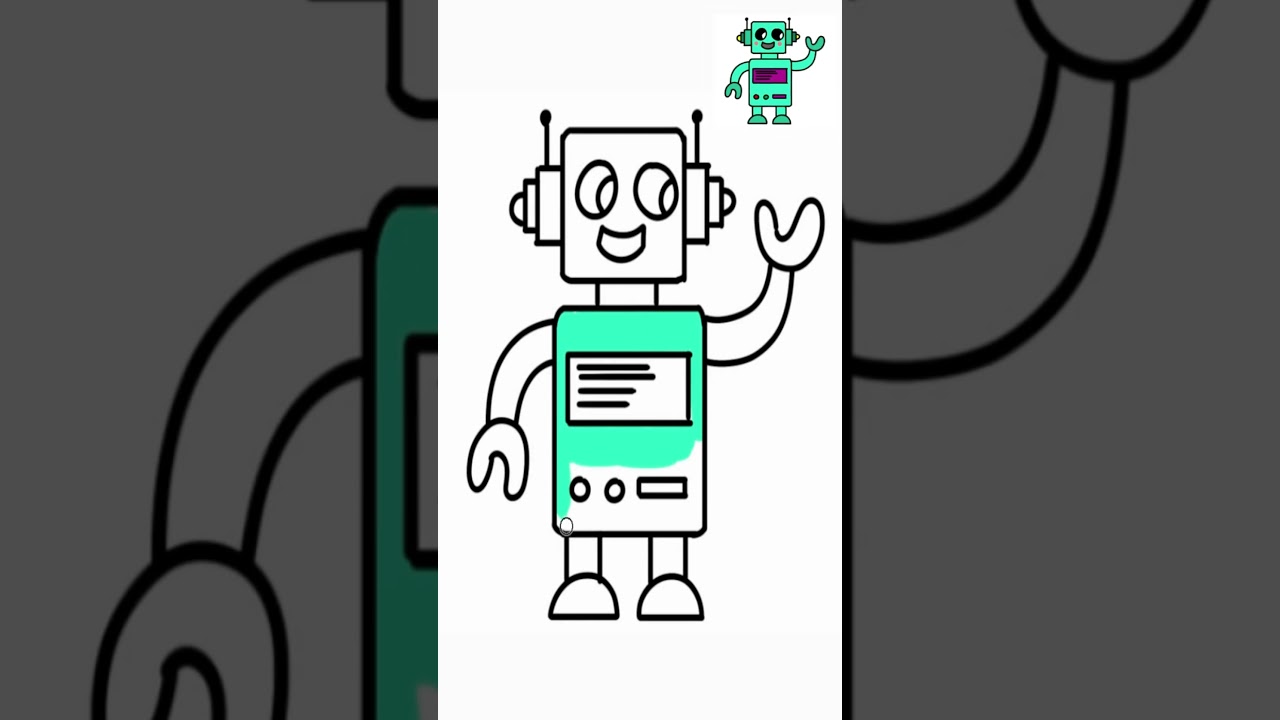 How to draw robot easy for kids #shorts