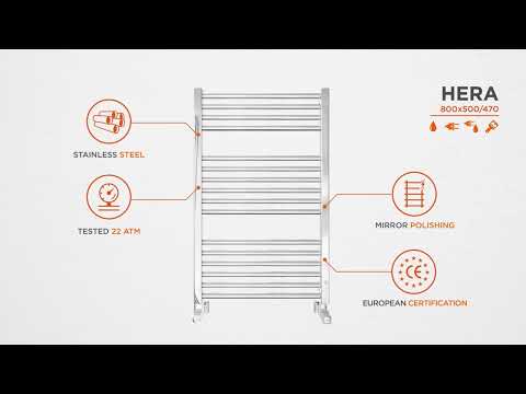 Водяной полотенцесушитель Mario Гера 1.2.0400.03.P (4820111352180, 800x500, хром/сатин/белый глянец/черный матовый/золото/бронза)