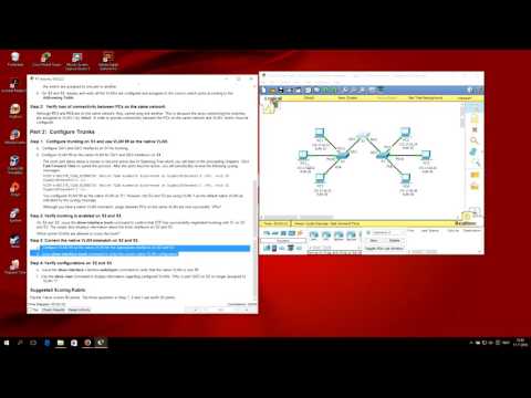 CCNA2 packet tracer 3.2.2.4 - Configuring Trunks
