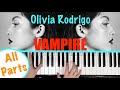 How to play VAMPIRE 🧛‍♀️- Olivia Rodrigo Piano Tutorial [chords accompaniment]
