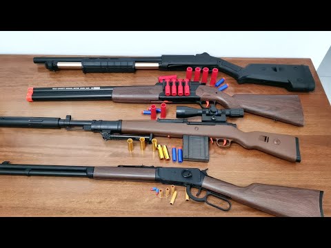 S686 Double Barrel Shotgun - 98k Sniper Gun - Winchester M1887 - M870 Shell Ejection Soft Bullet Toy