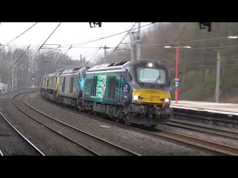 68009 with 68019/66537/66506 Dit 6k27 Carlisle Yard - Crewe Engineers, 1st March 2019