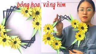 Bông hoa vàng kim - khung ảnh  - Golden flower - photo frame - HoaDuongDIY