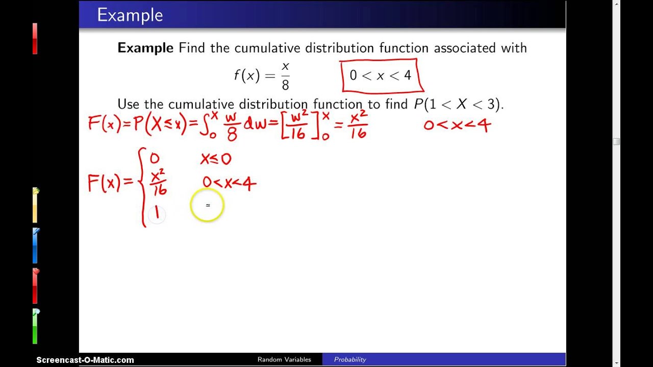 Cumulative distribution functions -- Example 4