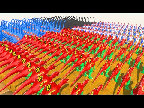 COLOR ALL DINOSAUR SPINOSAURUS DEATH FALL - Animal Revolt Battle Simulator