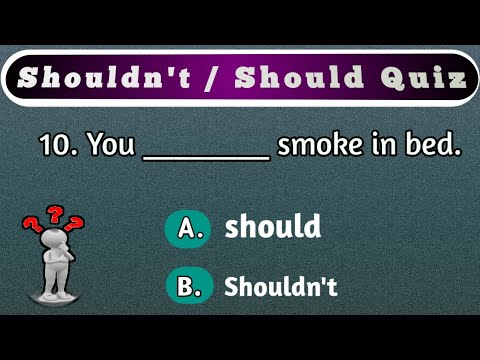 Modal verbs Should shouldn't grammar quiz or test. #ladla_education
