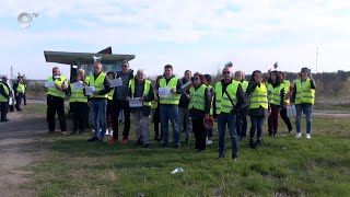 Пътни строители излязоха на протест в Хасково