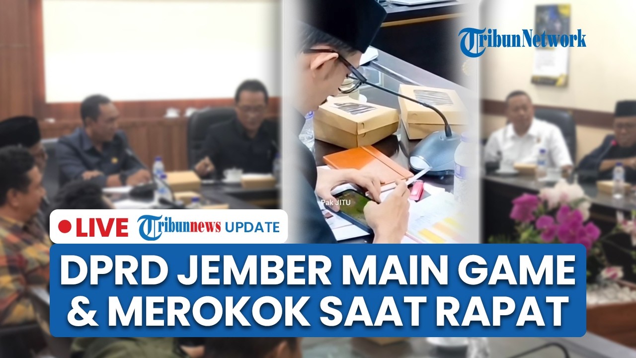 LIVE: Viral Video Anggota DPRD Jember Main Game Sambil Merokok saat Rapat Bahas Kesehatan Warga