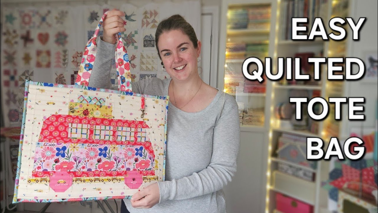 QUILTED TOTE BAG | Tilda Campervan Pattern
