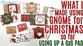 What I made with Gnome for Christmas 6x6 pad SO FAR, Gift Card Holders & Sticky Note Packs