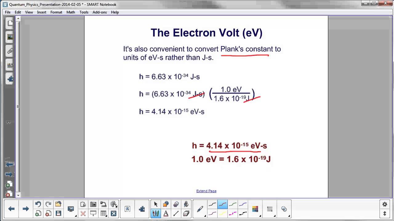Quantum Physics - The Electron Volt